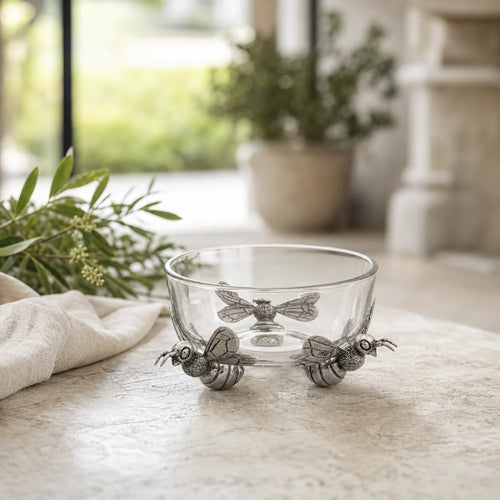 BOWL DE  ABEJAS  EN CRISTAL